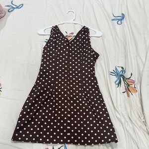 Polka Dot Brown Dress